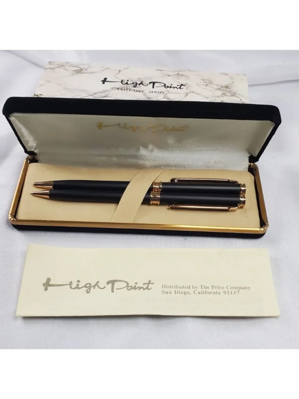 High Point Executive Series Black Matte Ballpoint Pen & Pencil Set